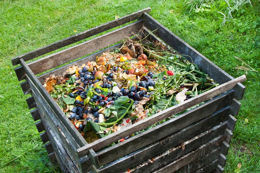 Compost Bin In The Garden