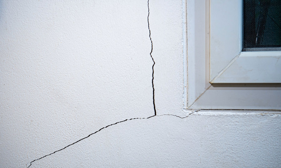Cracks On The Wall At The House Or Residence.