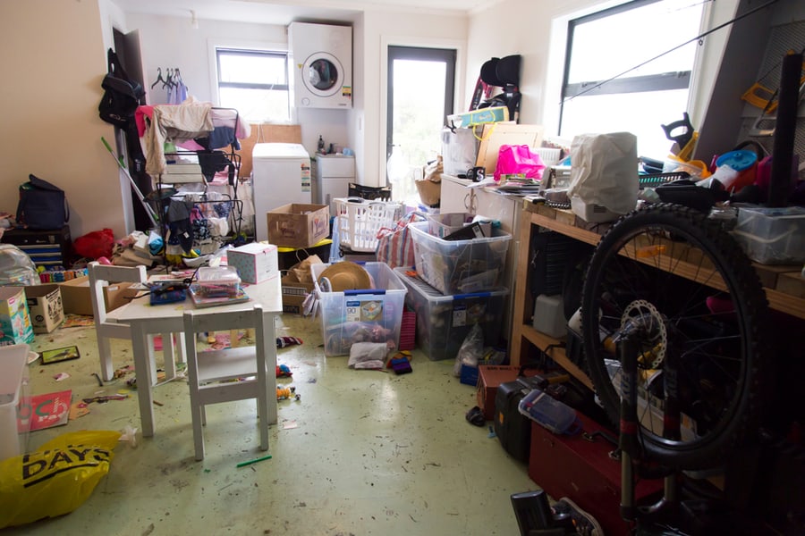 Garage Full Of Stuff, Exercise Equipment, Clothes, Junk