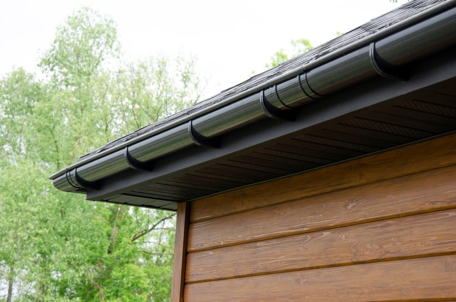 Gray Plastic Gutter System