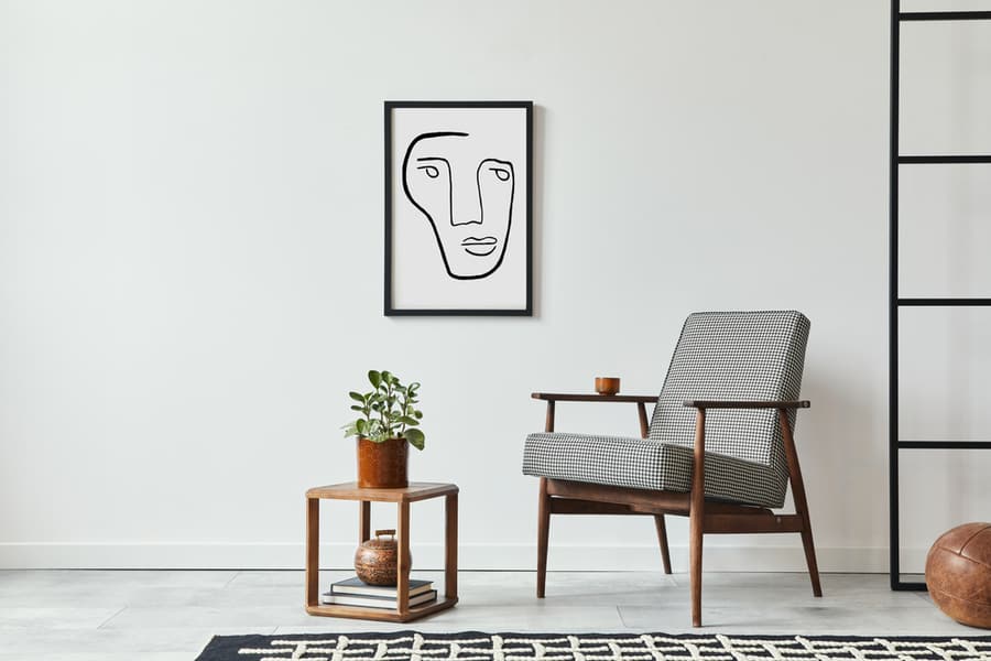 Indoor Art With Surrounding House Plants