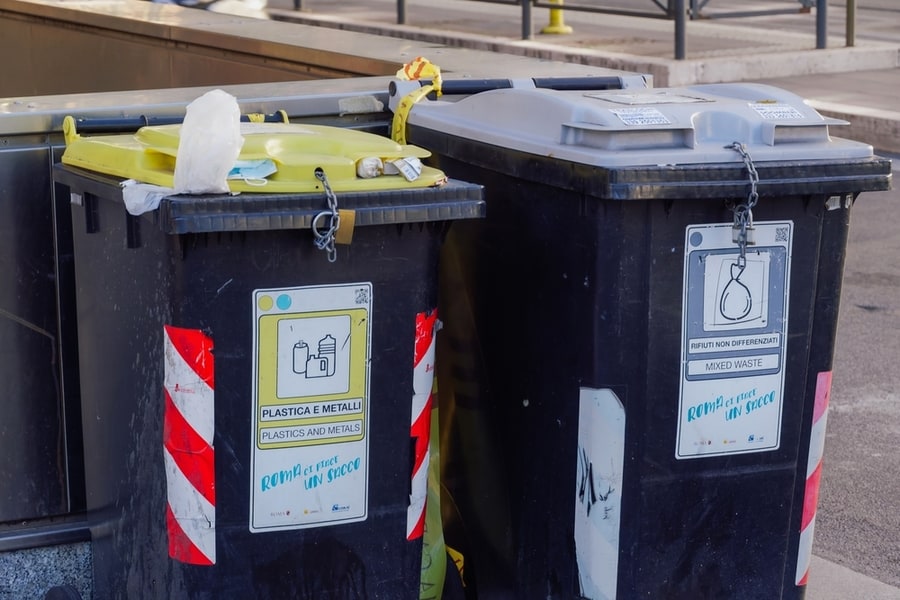 Locked Garbage Cans