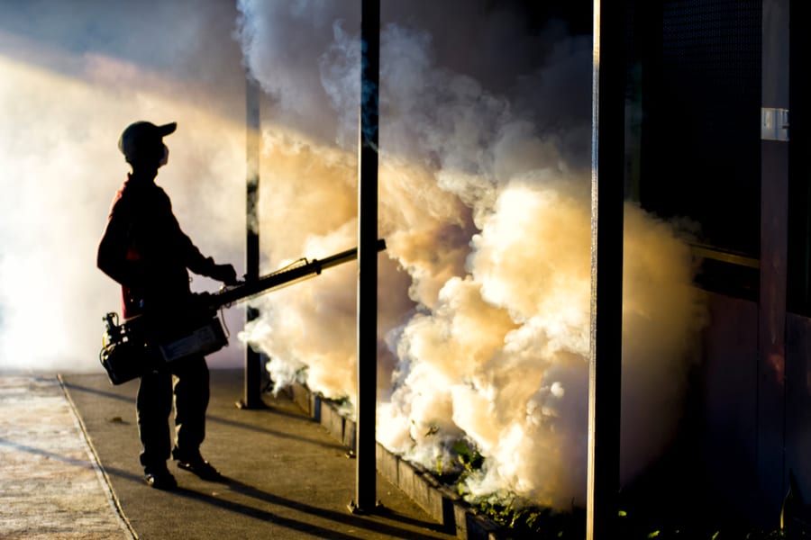 Man Doing Fumigation For The Control Of Termites Spread