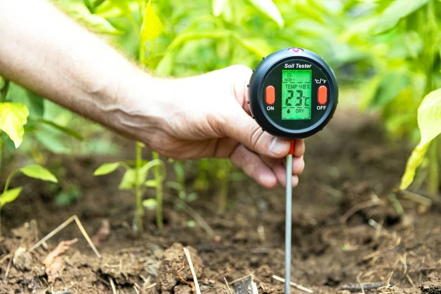 Measuring Temperature And Moisture Content Of Soil