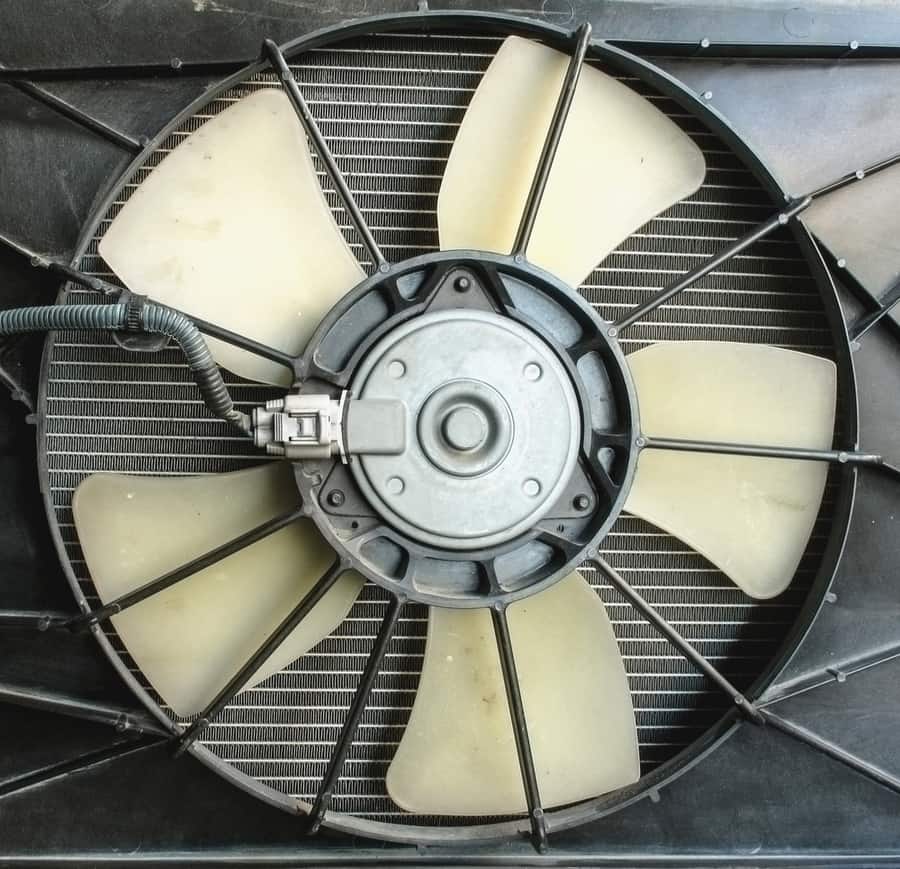Old Radiator Cooling Fan Motor Of Car Engine
