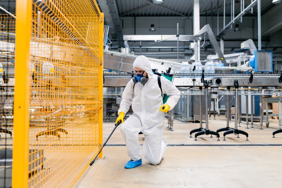 Pest Exterminator In An Industrial Plant
