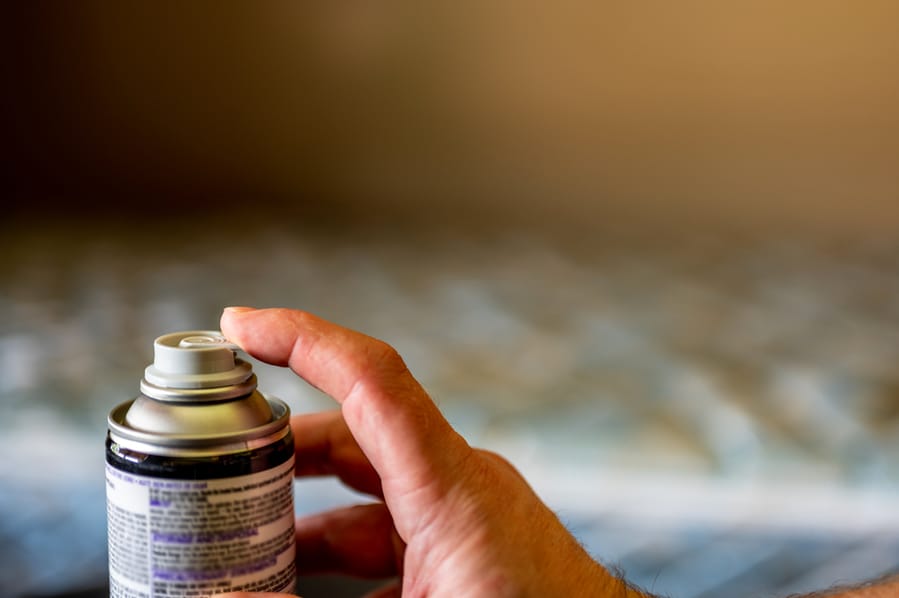 Pressing The Button Of A Flea Bomb