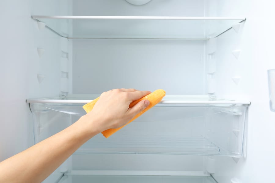 Woman Cleaning Empty Refrigerator