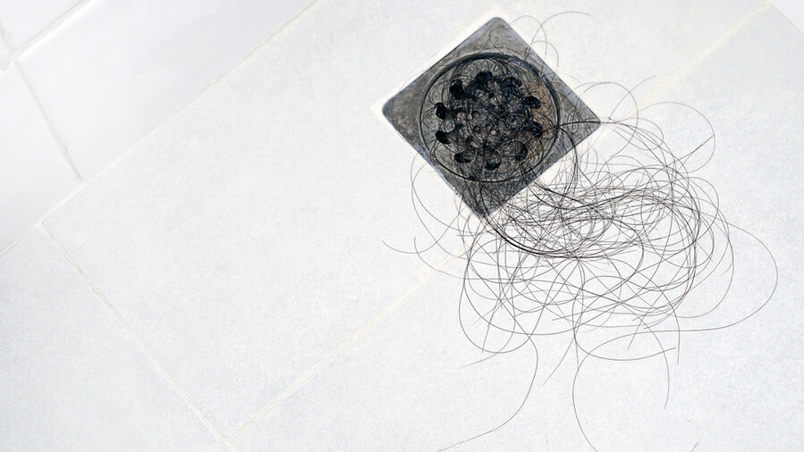 Pile Of Hair Loss In The Bathroom