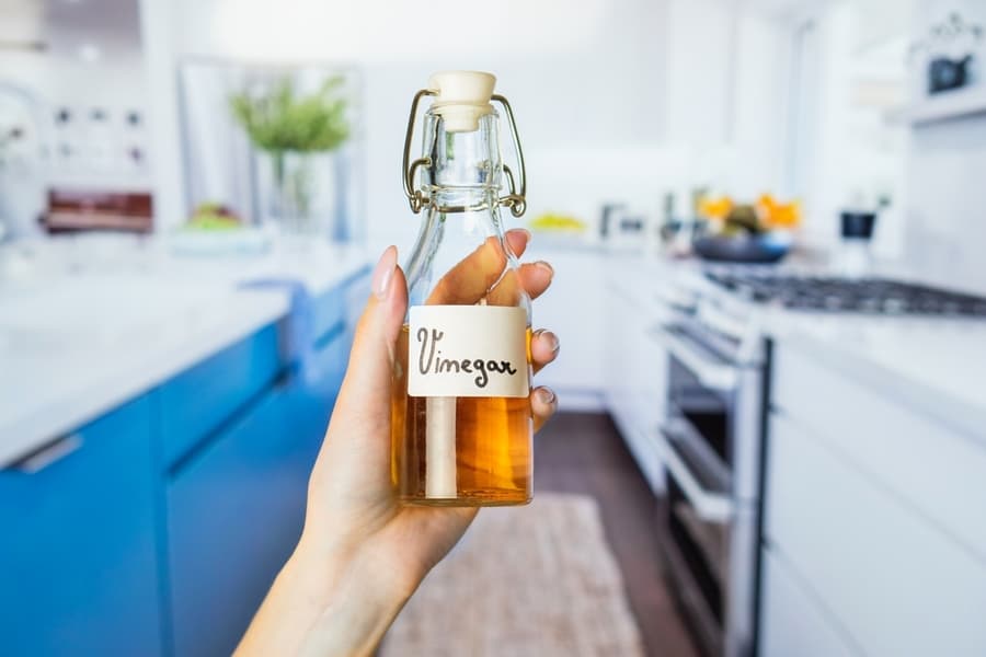 Woman Holding A Bottle Of Vinegar