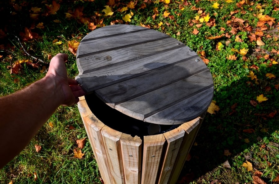 Wooden Trash Can