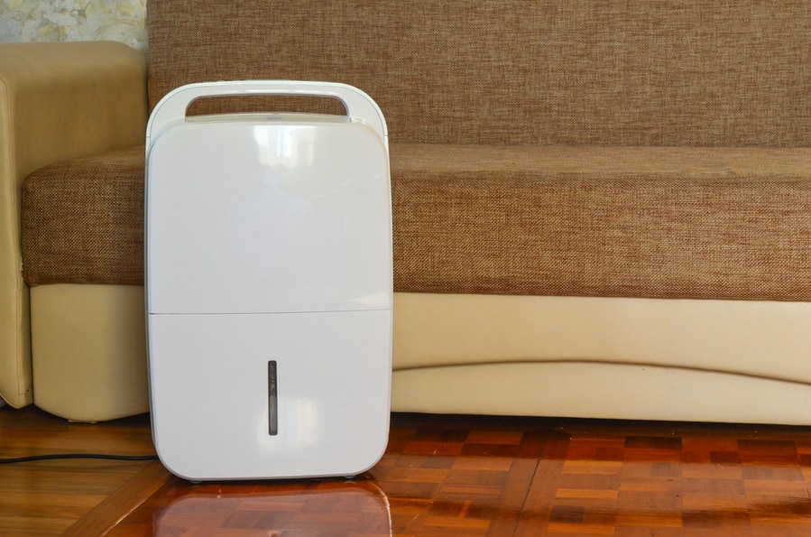 Dehumidifier In The Room Close Up, Modern Technology For The Climate In The Apartment