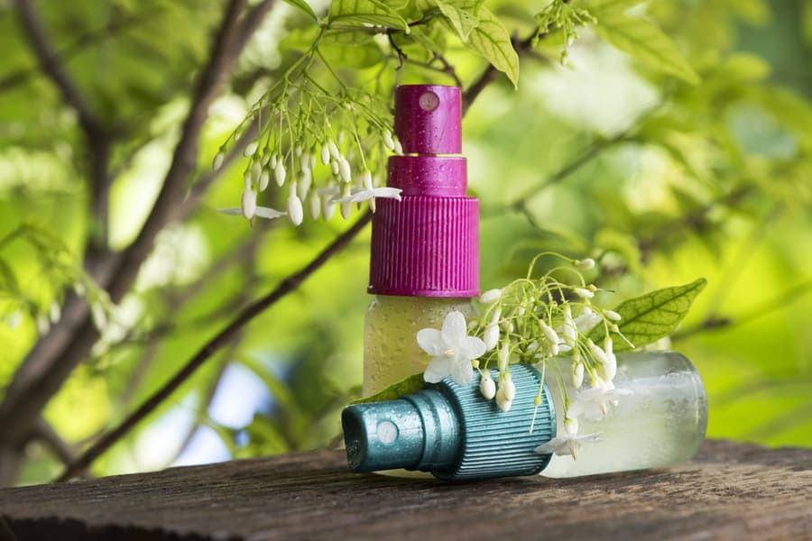 Essential Oil Is Mixed With Water In A Spray Bottle