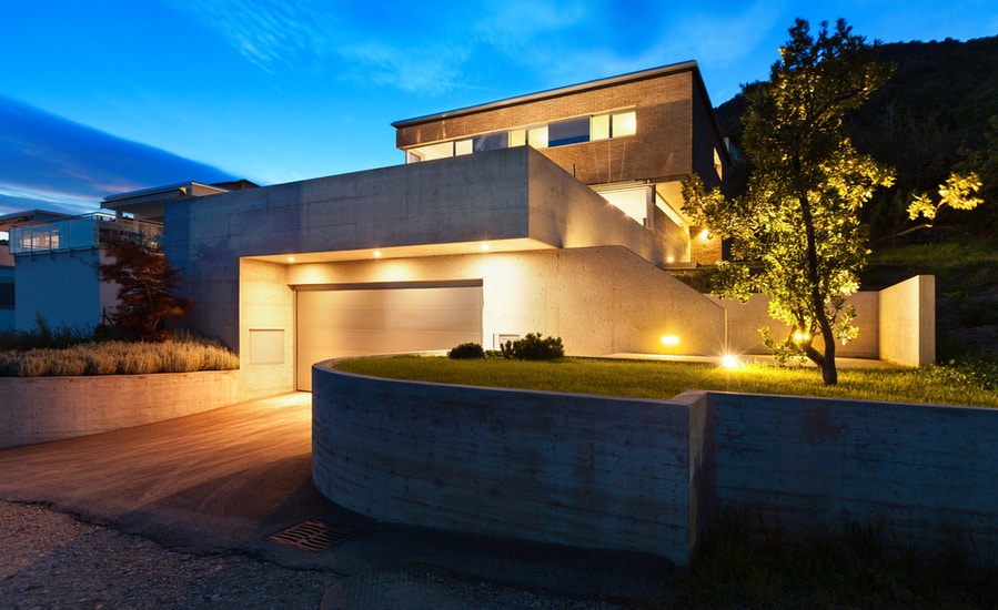 Architecture Modern Design, Beautiful House, Night Scene